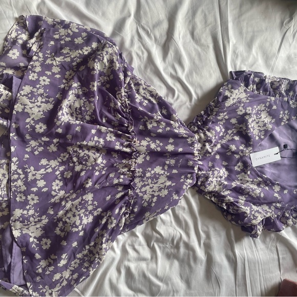 DYNAMITE Side Cut Out Mini Flare Dress - Picture 2 of 3